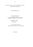 Luận văn Thạc sĩ Văn hóa học: Văn hóa ứng xử tại một số bệnh viện tại Hà Nội