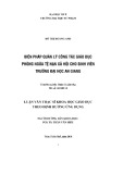 Luận văn Thạc sĩ Khoa học giáo dục: Biện pháp quản lý công tác giáo dục phòng ngừa tệ nạn xã hội cho sinh viên trường Đại học An Giang