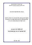 Luận án Tiến sĩ Kinh tế: Những nhân tố ảnh hưởng đến quyết định áp dụng các biện pháp bảo vệ môi trường của các khách sạn ở Việt Nam