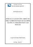 Luận văn Thạc sĩ Kế toán: Đánh giá và vận dụng mức trọng yếu phục vụ kiểm toán báo cáo tài chính tại Công ty TNHH Kiểm toán và Kế toán AAC