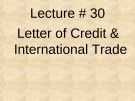Management of financial institution: Lecture 30