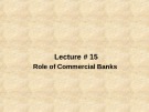 Management of financial institution: Lecture 15