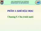 Bài giảng Khí hậu học và Khí hậu Việt Nam (Phần 1: Khí hậu học): Chương 5 – Phan Văn Tân