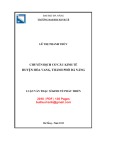 Luận văn Thạc sĩ Kinh tế phát triển: Chuyển dịch cơ cấu kinh tế huyện Hòa Vang, thành phố Đà Nẵng