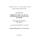 Luận văn Thạc sĩ Thông tin Thư viện: Nghiên cứu nhu cầu tin của người dùng tin tại thư viện Quân đội