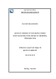 Tóm tắt luận văn Thạc sĩ Quản lý kinh tế: Quản lý chi đầu tư xây dựng cơ bản ngân sách nhà nước huyện Tu Mơ Rông, tỉnh Kon Tum