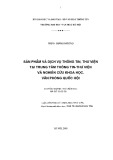 Luận văn Thạc sĩ Khoa học Thư viện: Sản phẩm và dịch vụ thông tin, thư viện tại Trung tâm Thông tin - Thư viện và Nghiên cứu khoa học, Văn phòng Quốc hội