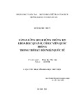 Luận văn Thạc sĩ Khoa học Thư viện: Tăng cường hoạt động thông tin khoa học quân sự ở Học viện Quốc phòng trong thời kỳ hội nhập quốc tế