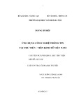 Luận văn Thạc sĩ Khoa học Thư viện: Ứng dụng công nghệ thông tin tại Thư viện - Viện Kinh tế Việt Nam