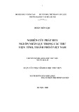 Luận văn Thạc sĩ Khoa học Thư viện: Nghiên cứu phát huy nguồn nhân lực trong các thư viện tỉnh, thành phố ở Việt Nam