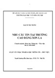 Luận văn Thạc sĩ Khoa học Thông tin Thư viện: Nhu cầu tin tại trường Cao đẳng Sơn La