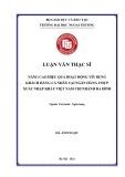 Luận văn Thạc sĩ Tài chính Ngân hàng: Nâng cao hiệu quả hoạt động tín dụng khách hàng cá nhân tại Ngân hàng TMCP Xuất nhập khẩu Việt Nam (Eximbank) chi nhánh Ba Đình