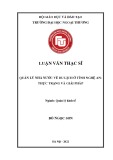 Luận văn Thạc sĩ Quản lý kinh tế: Quản lý nhà nước về du lịch ở tỉnh Nghệ An: Thực trạng và giải pháp