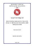 Luận văn Thạc sĩ Quản lý kinh tế: Phân tích hoạt động quản lý nhà nước về đầu tư trên địa bàn thị xã Đông Triều tỉnh Quảng Ninh