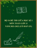 Bộ 16 đề thi giữa học kì 1 môn Toán lớp 11 năm 2021-2022 (Có đáp án)