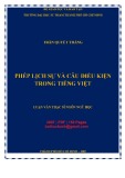 Luận văn Thạc sĩ Ngôn ngữ học: Phép lịch sự và câu điều kiện trong tiếng Việt