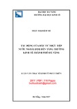 Luận văn Thạc sĩ Kinh tế phát triển: Tác động của đầu tư trực tiếp nước ngoài (FDI) đến tăng trưởng kinh tế thành phố Đà Nẵng