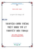 Luận văn Thạc sĩ Ngôn ngữ học: Truyện cười tiếng Việt nhìn từ lý thuyết hội thoại