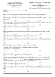 Đề kiểm tra cuối học kì 2 môn Toán lớp 12 năm 2020-2021 có đáp án - Trường THPT Thanh Bình 1, Đồng Tháp