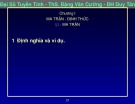 Bài giảng Đại số tuyến tính - Chương 1: Ma trận - Định thức