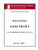 Bài giảng Giải tích I - PGS.TS. Nguyễn Xuân Thảo