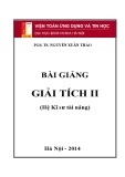 Bài giảng Giải tích II - PGS.TS. Nguyễn Xuân Thảo (Hệ Kĩ sư tài năng)