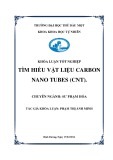 Khoá luận tốt nghiệp: Tìm hiểu vật liệu carbon nano tubes (CNT)