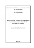 Luận án Tiến sĩ Kinh tế: Khung đánh giá an toàn vốn nội bộ (ICAAP) của Ngân hàng Thương mại cổ phần Công thương Việt Nam