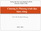 Bài giảng chương 6: Phương trình đạo hàm riêng - ThS. Hồ Thị Bạch Phương