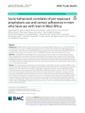 Socio-behavioral correlates of pre-exposure prophylaxis use and correct adherence in men who have sex with men in West Africa