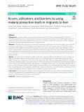 Access, utilization, and barriers to using malaria protection tools in migrants to Iran