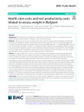 Health care costs and lost productivity costs related to excess weight in Belgium