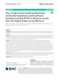 Fear of stigma from health professionals and family/neighbours and healthcare avoidance among PLHIV in Morocco: Results from the Stigma Index survey Morocco