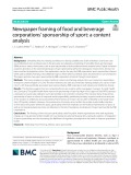 Newspaper framing of food and beverage corporations’ sponsorship of sport: A content analysis