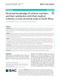 Perceived knowledge of scheme members and their satisfaction with their medical schemes: A cross-sectional study in South Africa