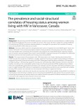 The prevalence and social-structural correlates of housing status among women living with HIV in Vancouver, Canada