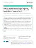 Evidence of co-creation practices in suicide prevention in government policy: A directed and summative content analysis