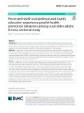 Perceived health competence and health education experience predict health promotion behaviors among rural older adults: A cross-sectional study