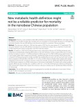 New metabolic health definition might not be a reliable predictor for mortality in the nonobese Chinese population