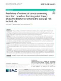 Predictors of colorectal cancer screening intention based on the integrated theory of planned behavior among the average-risk individuals