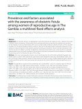 Prevalence and factors associated with the awareness of obstetric fistula among women of reproductive age in The Gambia: A multilevel fixed effects analysis