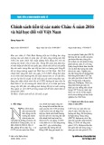Chính sách tiền tệ các nước Châu Á năm 2016 và bài học đối với Việt Nam