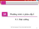 Bài giảng Giải tích 3 - Bài 8: Phương trình vi phân cấp I