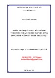 Luận văn Thạc sĩ Quản trị kinh doanh: Hoàn thiện quản trị chất lượng theo tiêu chuẩn ISO 9001 tại Nhà hàng Long Đình - Công ty TNHH Triều Nhật