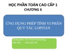 Bài giảng Toán cao cấp 1: Chương 6.2 - TS. Trịnh Thị Hường