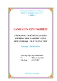 Sáng kiến kinh nghiệm THPT: Xây dựng các chủ đề ngoại khóa góp phần nâng cao chất lượng tiết sinh hoạt lớp ở trường THPT