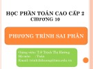 Bài giảng Toán cao cấp 2: Chương 10 - TS. Trịnh Thị Hường
