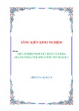 Sáng kiến kinh nghiệm THPT: Một số biện pháp xây dựng văn hóa nhà trường ở Trường THPT Yên Thành 2