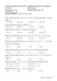 Đề kiểm tra cuối học kì 1 môn Toán lớp 10 năm 2020-2021 có đáp án - Trường THPT Phan Ngọc Tòng (Mã đề 001)