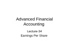 Advanced financial accounting - Lecture 34: Earnings per share